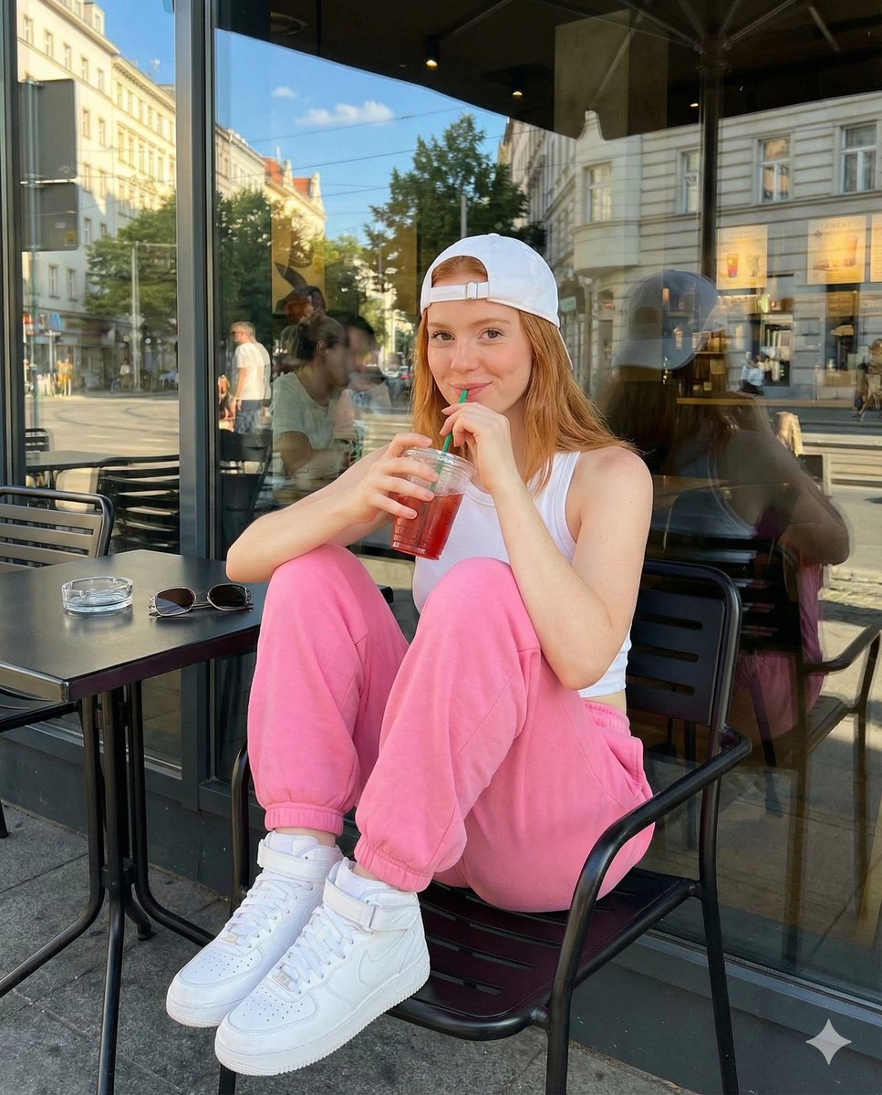Candid Street Photography at European Cafe AI image template preview