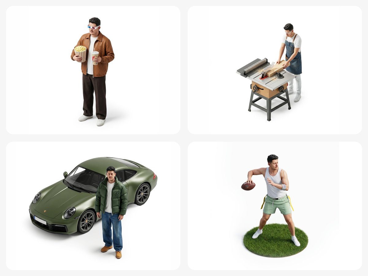 Isometric Figurine from Selfie Prompt Template AI image template preview