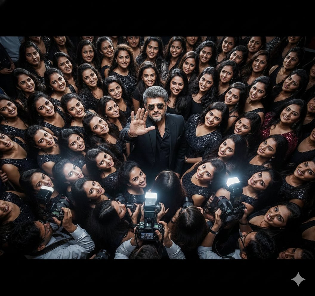 Paparazzi Flash Crowd Scene Prompt (Identity Preservation) AI image template preview