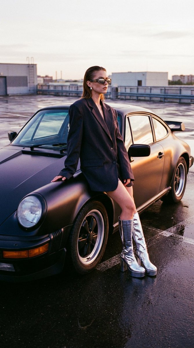 Avant-Garde Streetwear and Vintage Auto Prompt AI image template preview
