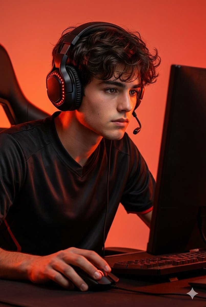 Premium Esports Gamer Portrait Prompt AI image template preview