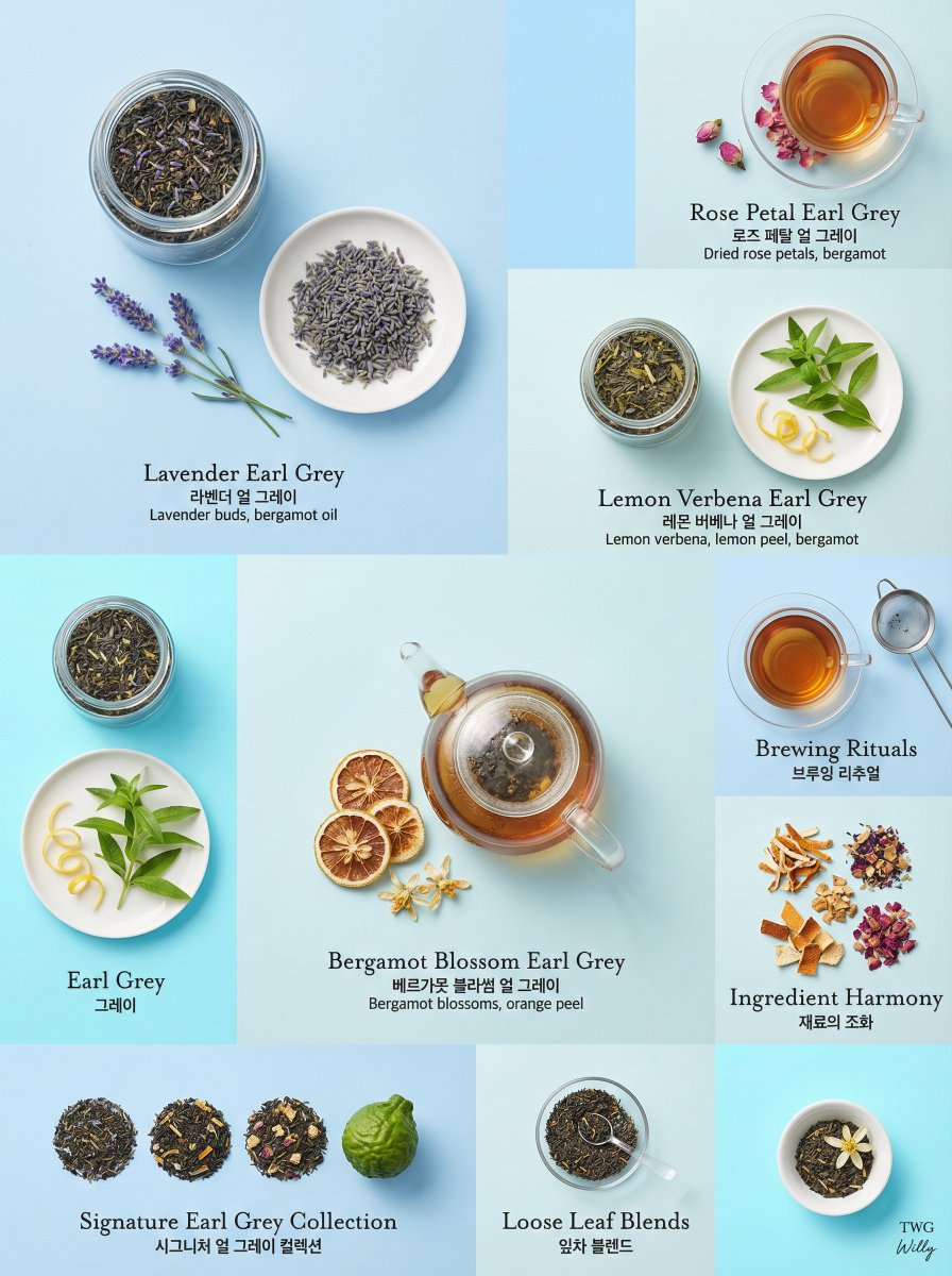 Luxury Earl Grey Tea Editorial Layout AI image template preview
