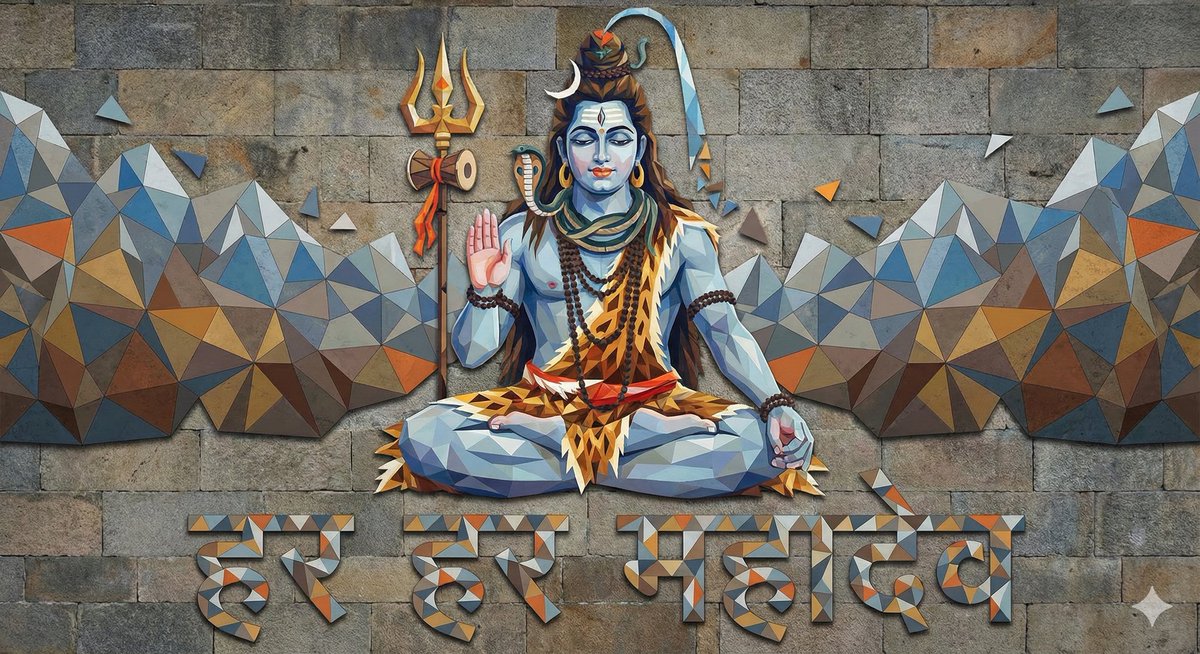 Mahadev Triangle Art Prompt AI image template preview