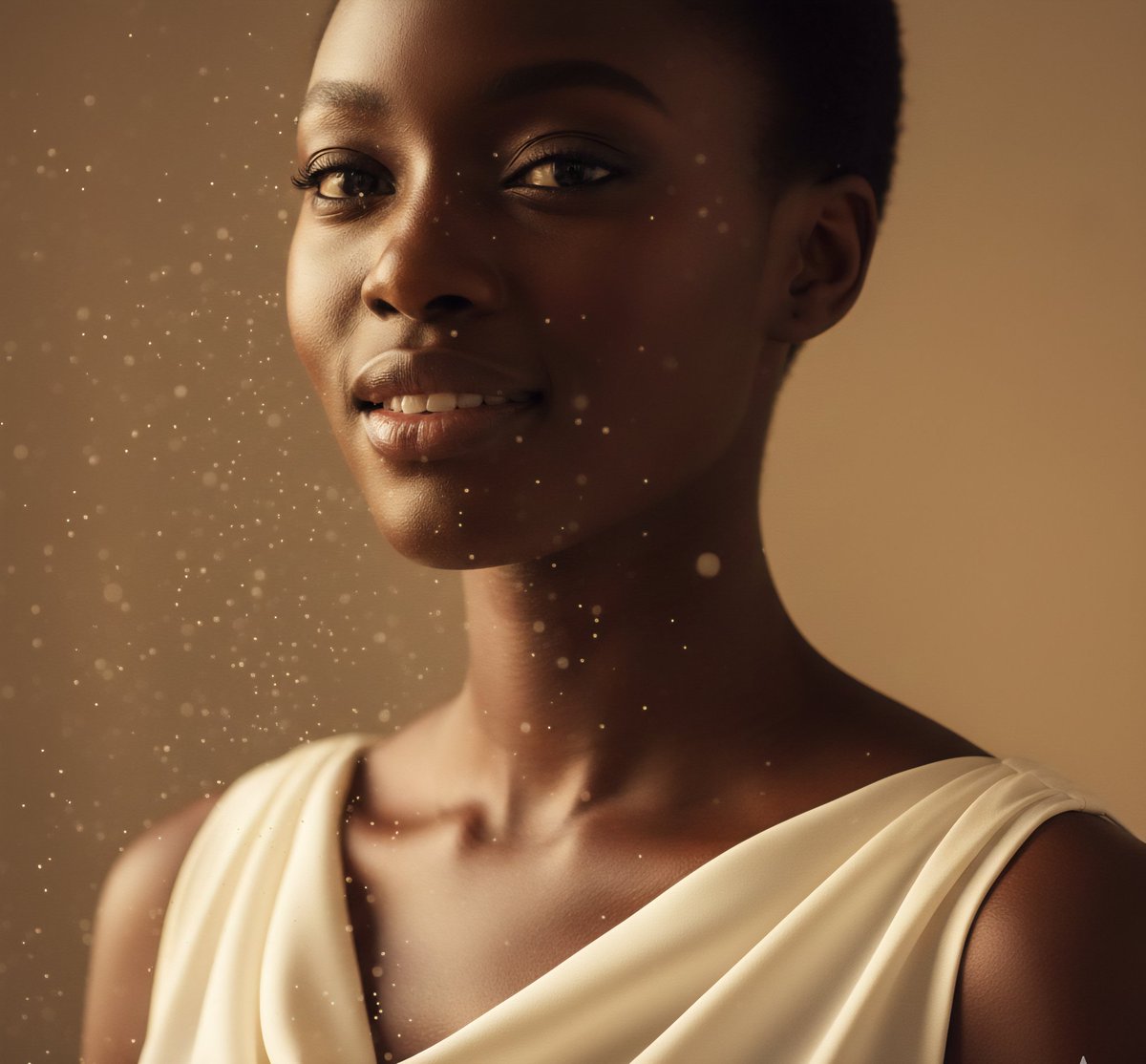 High-Fashion African Female Editorial Portrait Prompt AI image template preview