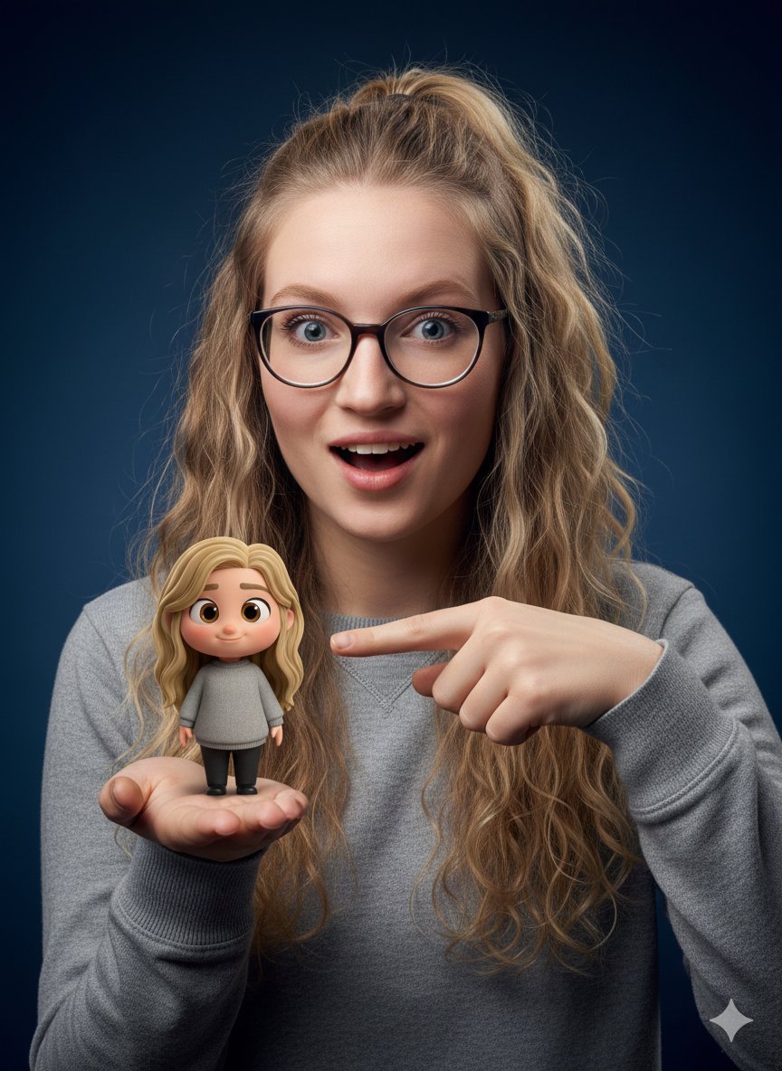 Pixar-Style Miniature Interaction Studio Portrait AI image template preview