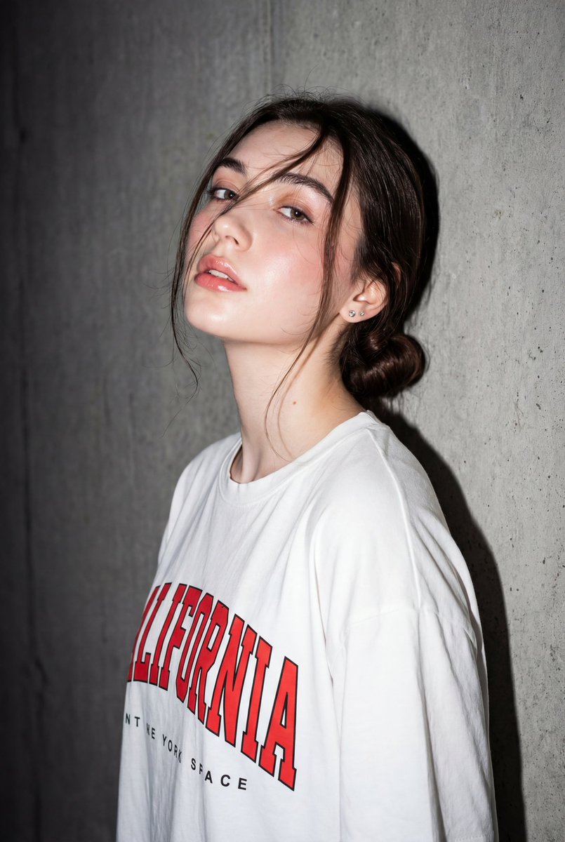 High-Contrast Flash Portrait with Identity Lock AI image template preview