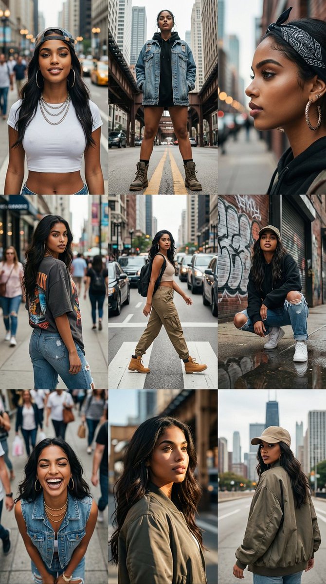 3x3 Cinematic Profile Grid with Identity Lock AI image template preview