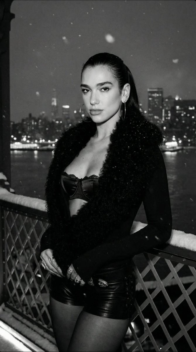 Dua Lipa Black and White Cinematic Editorial Prompt AI image template preview