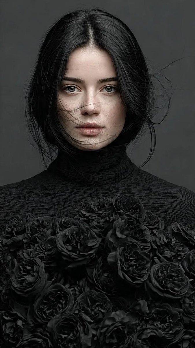 Gothic Elegance Fine-Art Editorial Portrait AI image template preview
