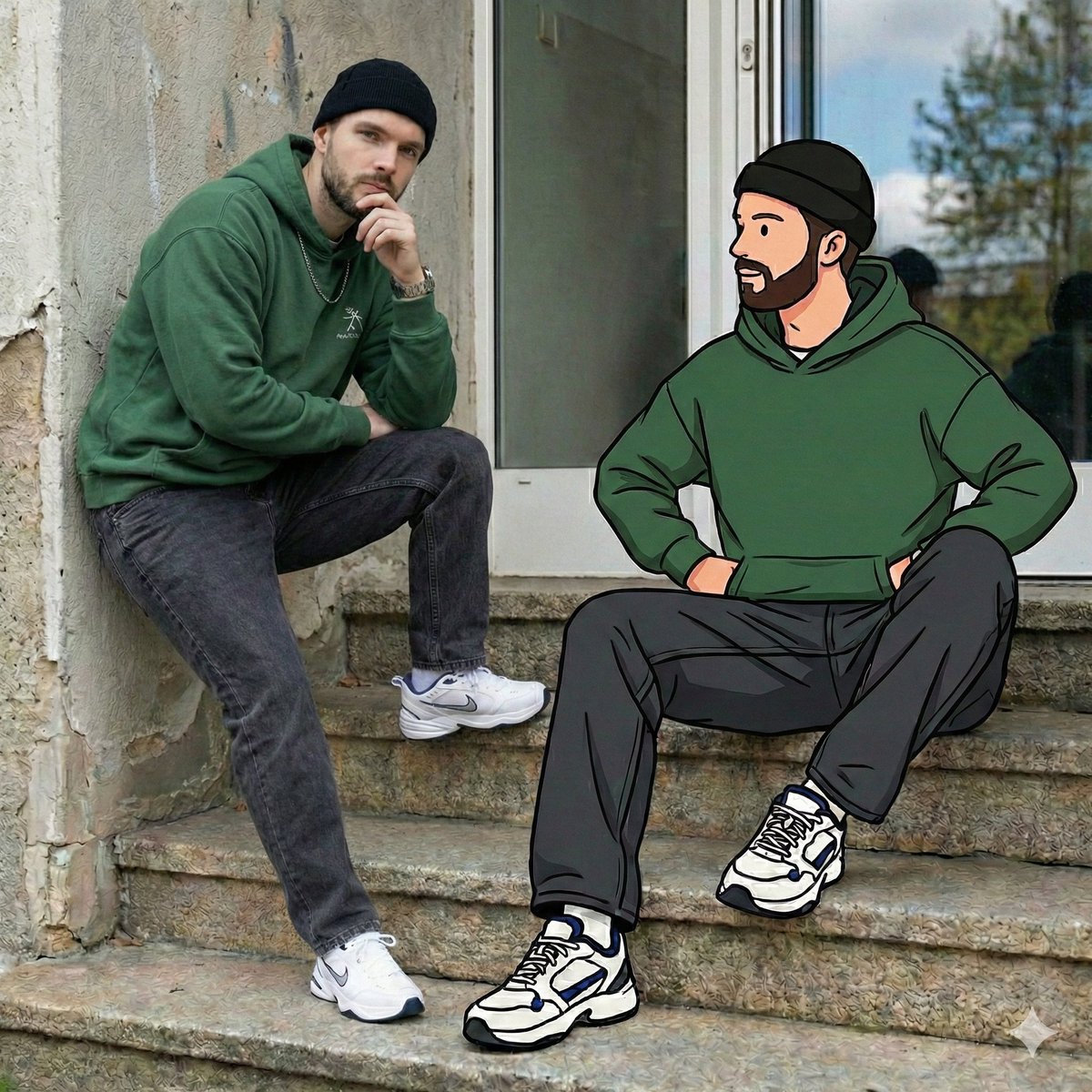 Mixed Reality Street Portrait with Cartoon Twin example 3