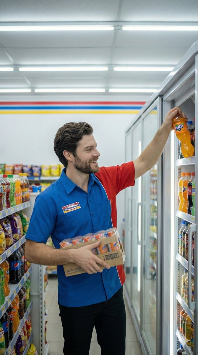 Photorealistic Convenience Store Clerk Cinematic Shot example 2