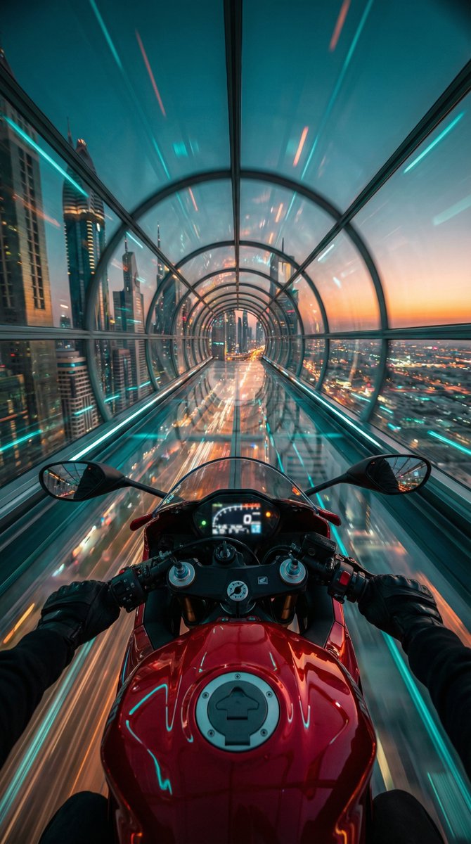 Cyberpunk POV Motorcycle Ride at Hyper-Velocity AI image template preview