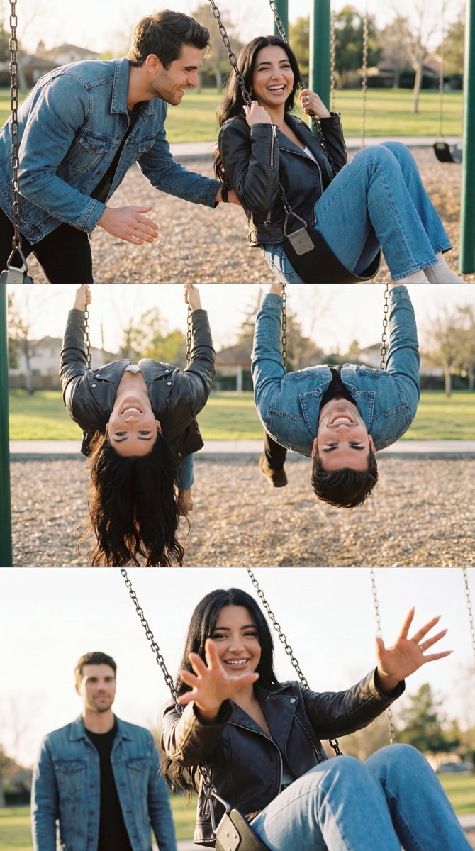 Ultra-Photorealistic Cinematic Couple Triptych Storyboard AI image template preview
