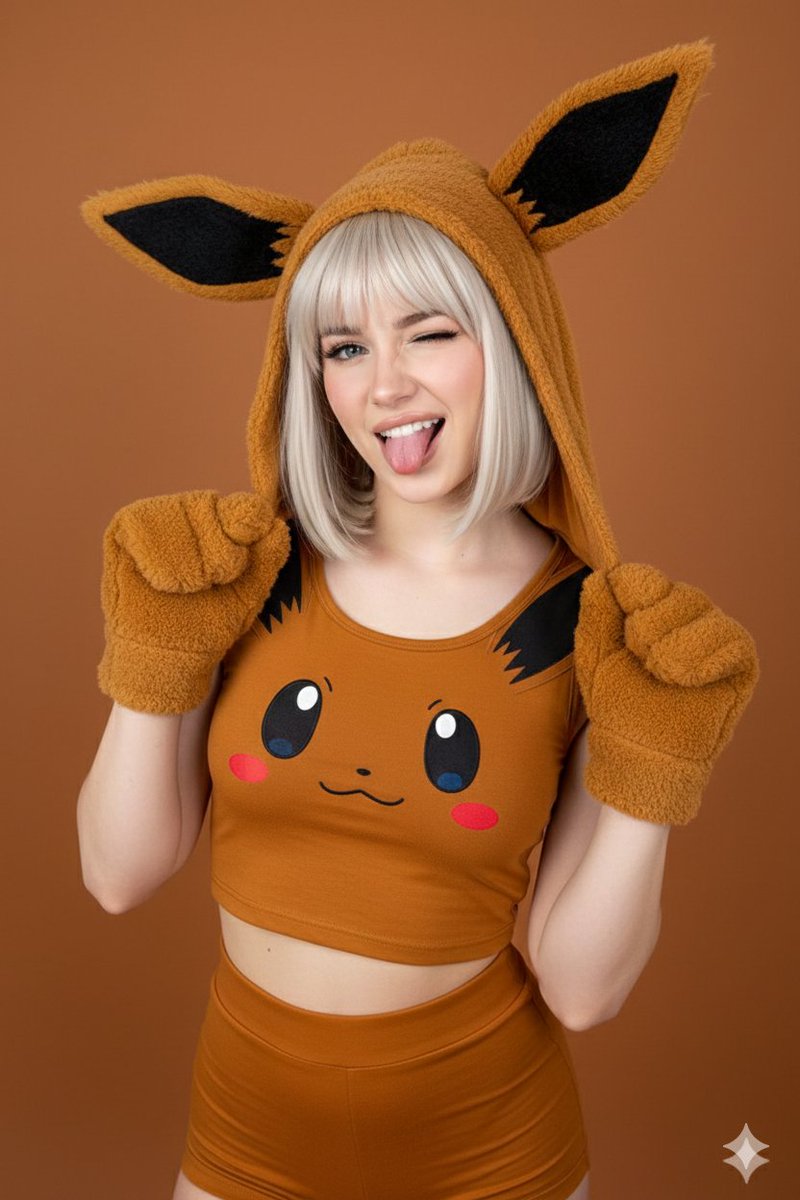 Ultra-photorealistic Eevee Cosplay Portrait AI image template preview