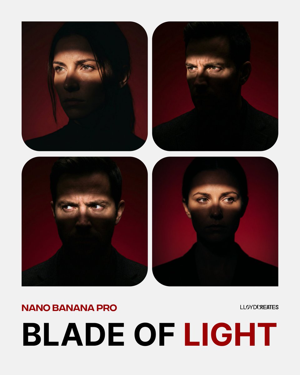 Blade of Light Chiaroscuro Portrait AI image template preview