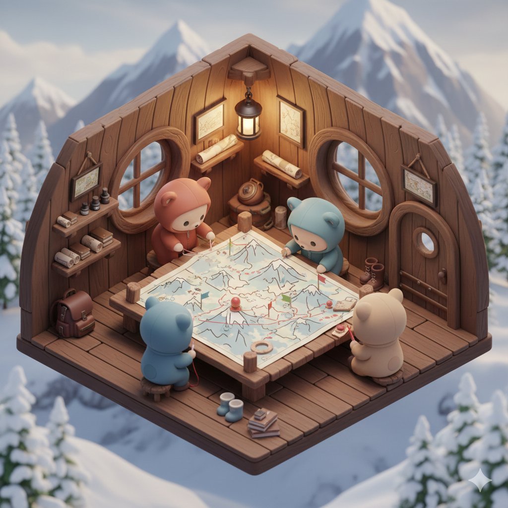 Isometric Kawaii Baby Bears Scene Prompt AI image template preview