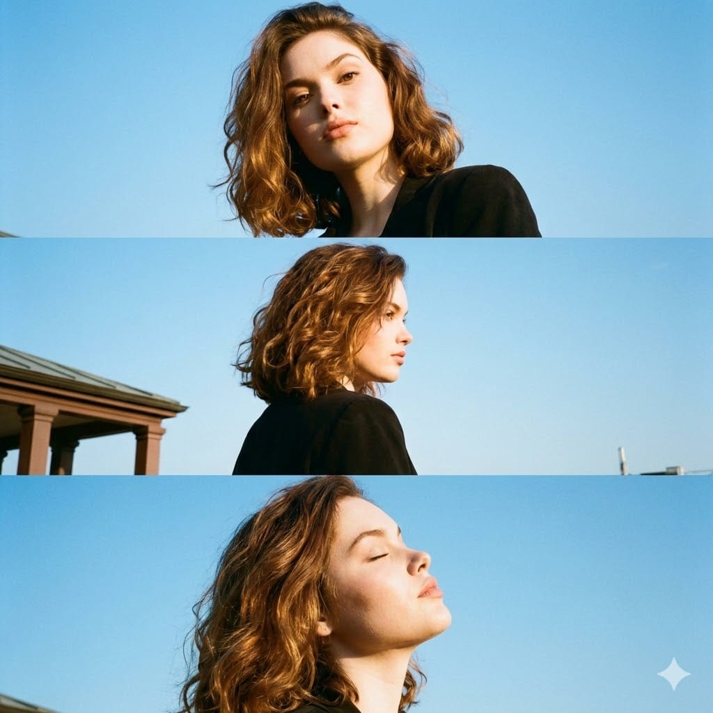 Triptych Portrait with Strict Identity Lock AI image template preview