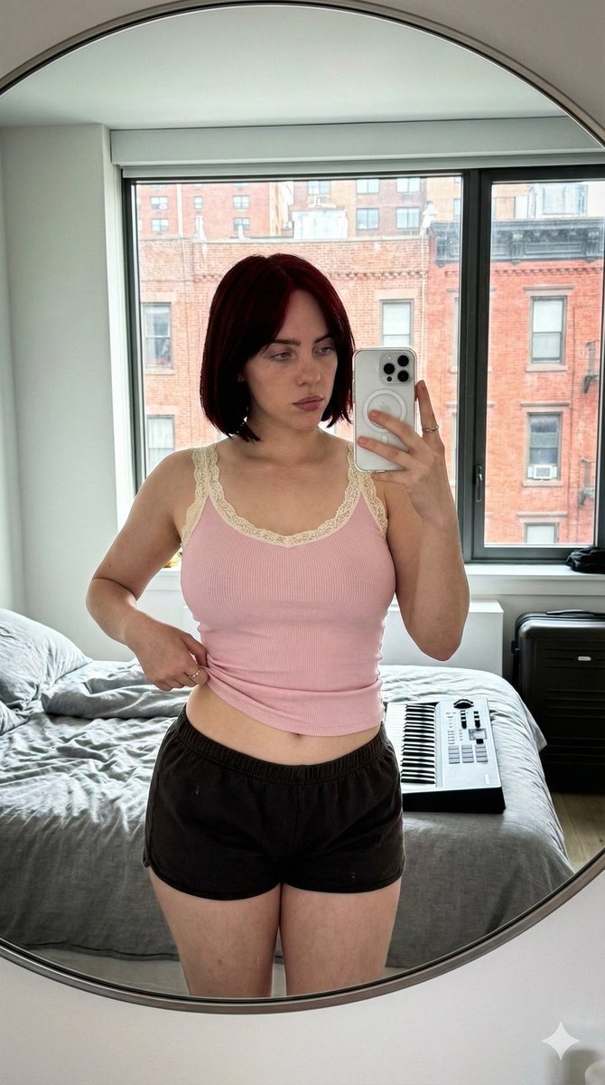 Ultra-Wide Candid Mirror Documentation Portrait Prompt AI image template preview
