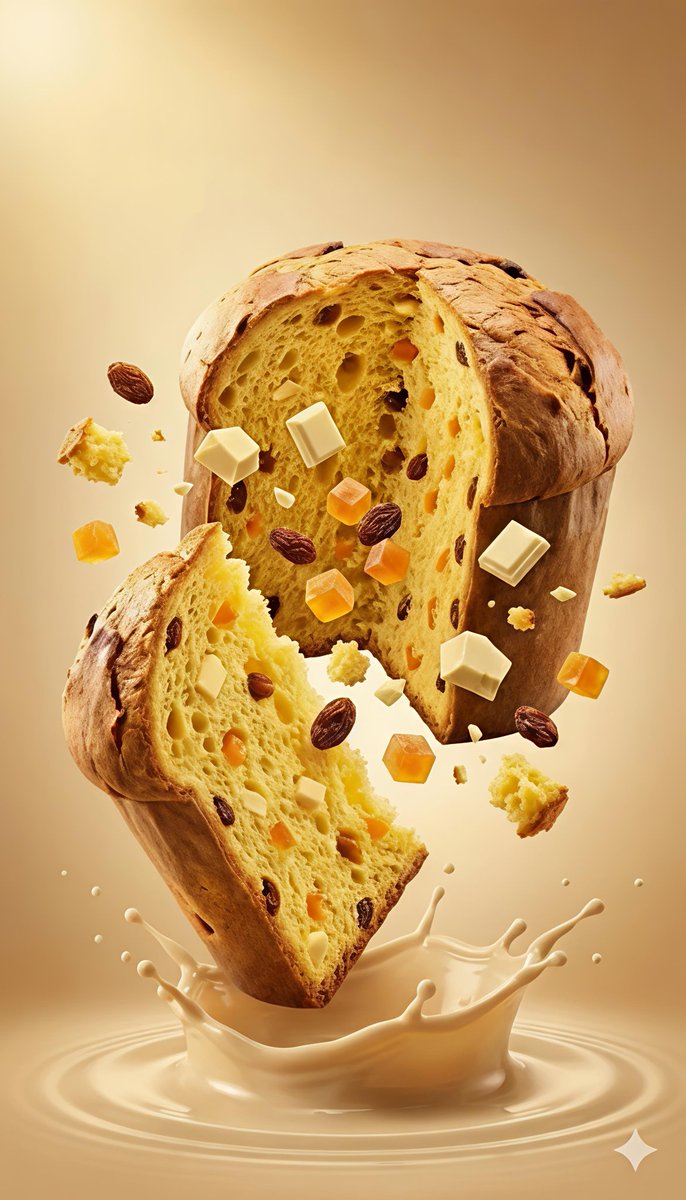 Dynamic Panettone Food Photography Prompt AI image template preview