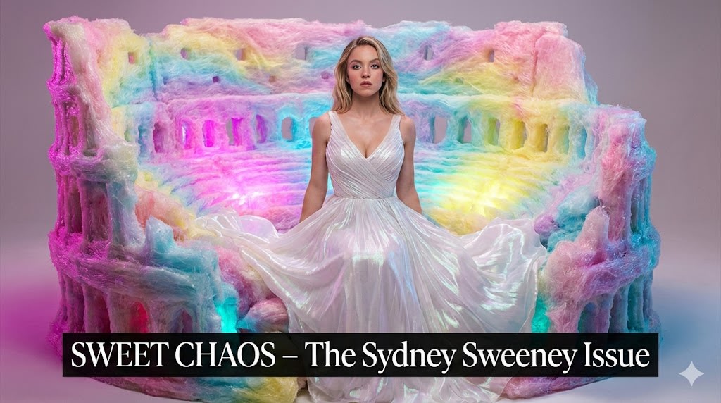 Surreal Sydney Sweeney Portrait in Cotton Candy Amphitheater AI image template preview