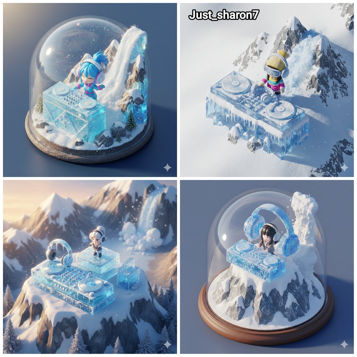 Isometric Miniature DJ Setup Scene AI image template preview
