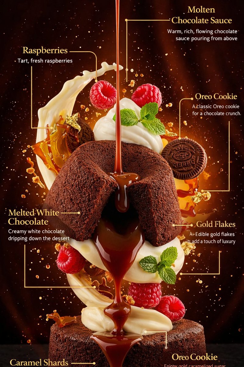 Hyper-Realistic Exploded Food Infographic Prompt example 2