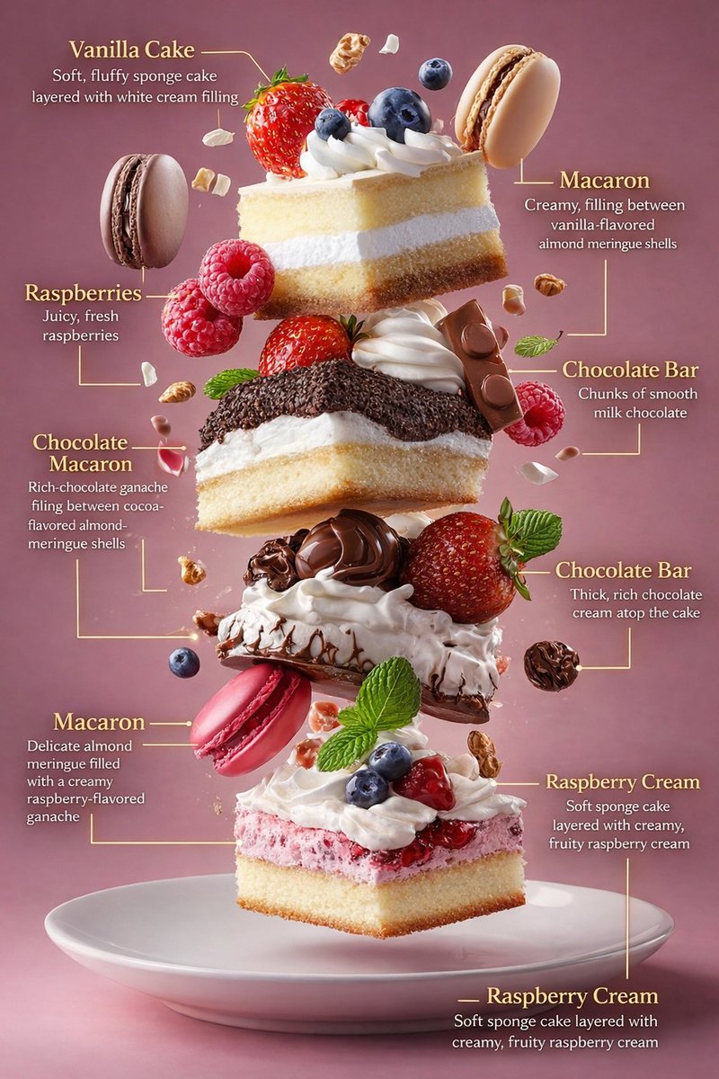 Hyper-Realistic Exploded Food Infographic Prompt example 4