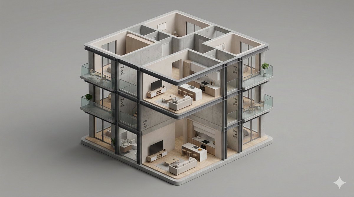 Minimalist 3D Isometric Architectural Diorama AI image template preview