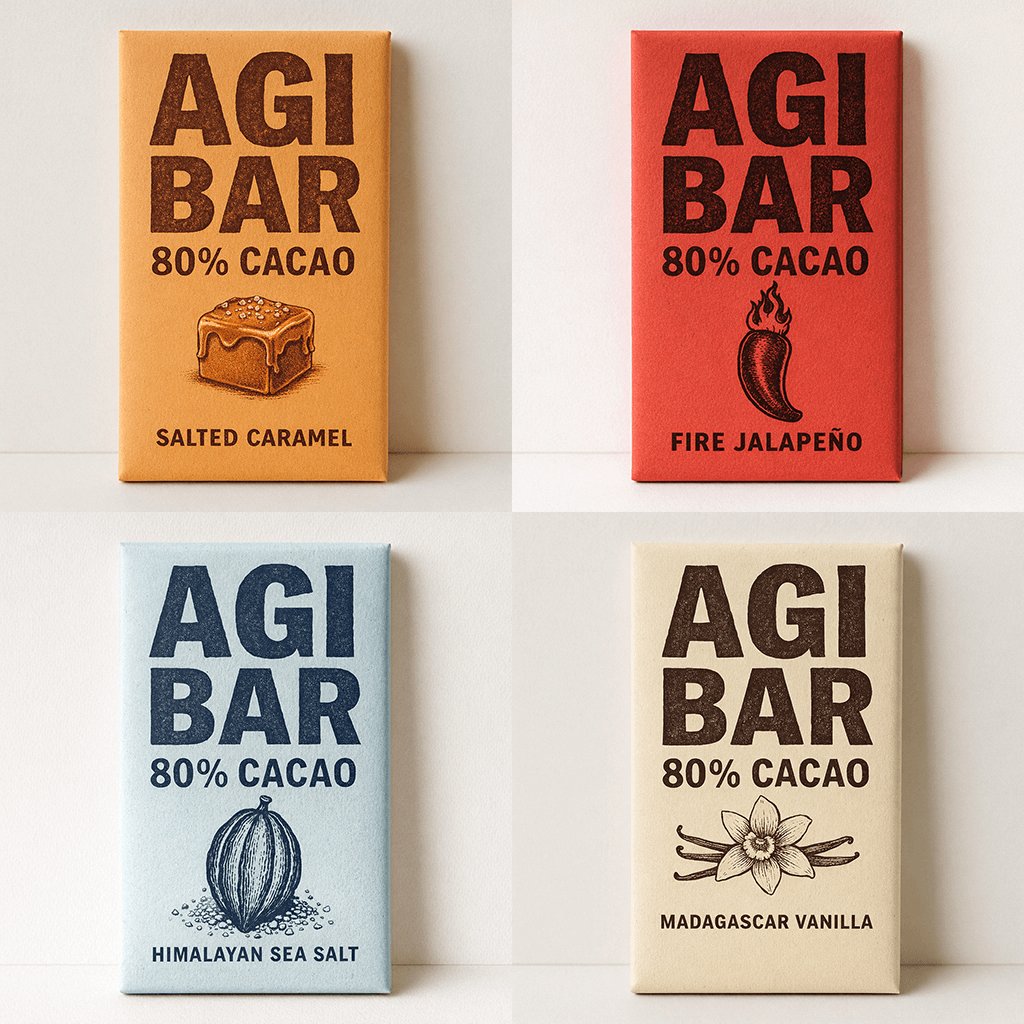 Minimalist Chocolate Packaging Grid for New Flavors AI image template preview