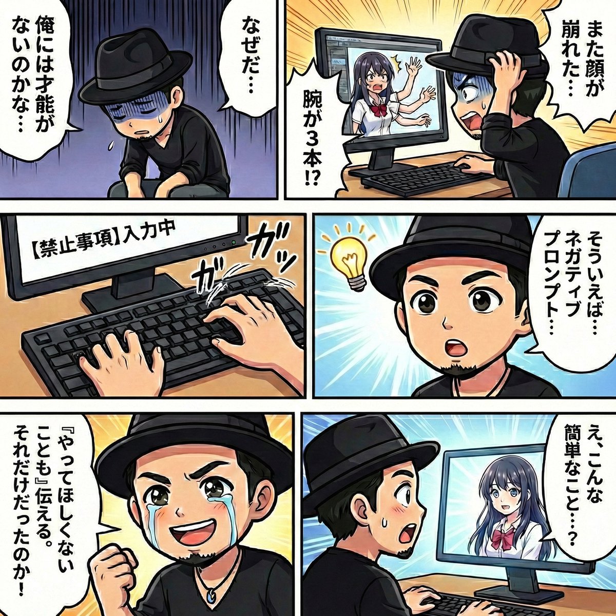 Negative Prompting for Manga Generation in NanoBanana Pro AI image template preview