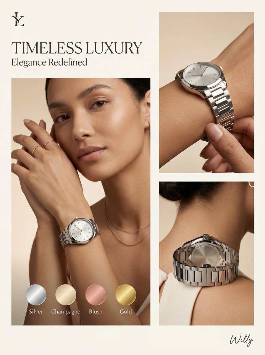 Luxury Watch Editorial Layout Prompt AI image template preview