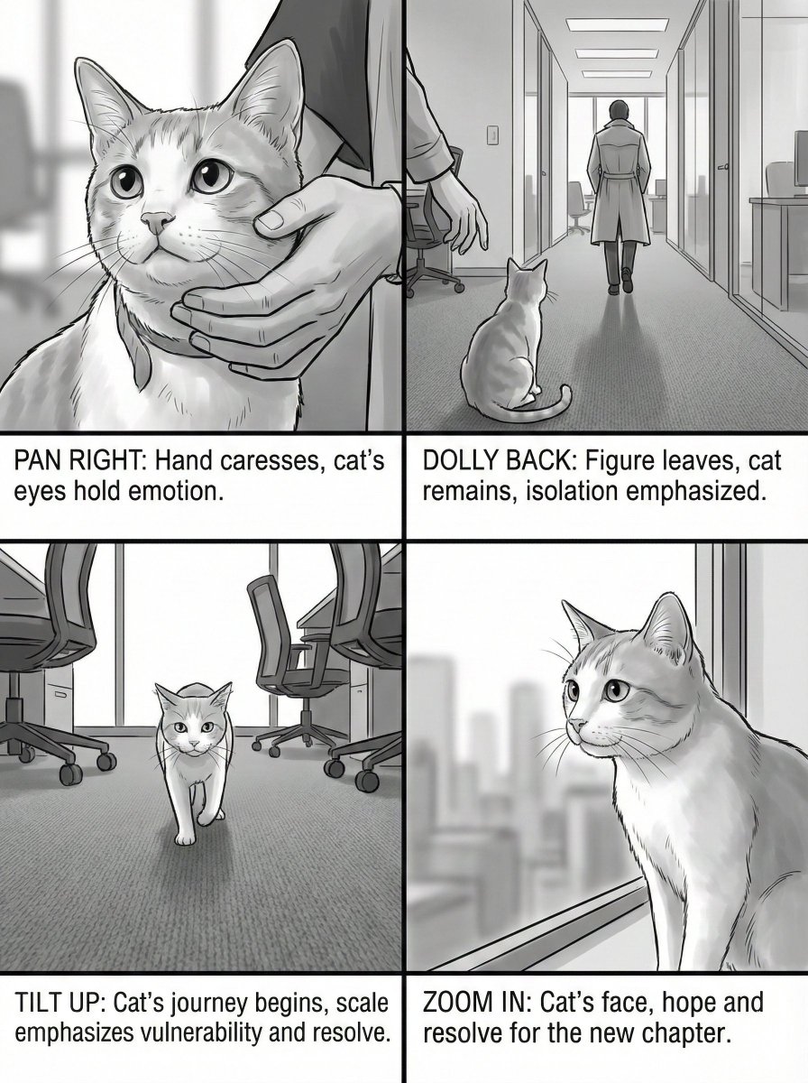 Generate black-and-white storyboards from an image example 2