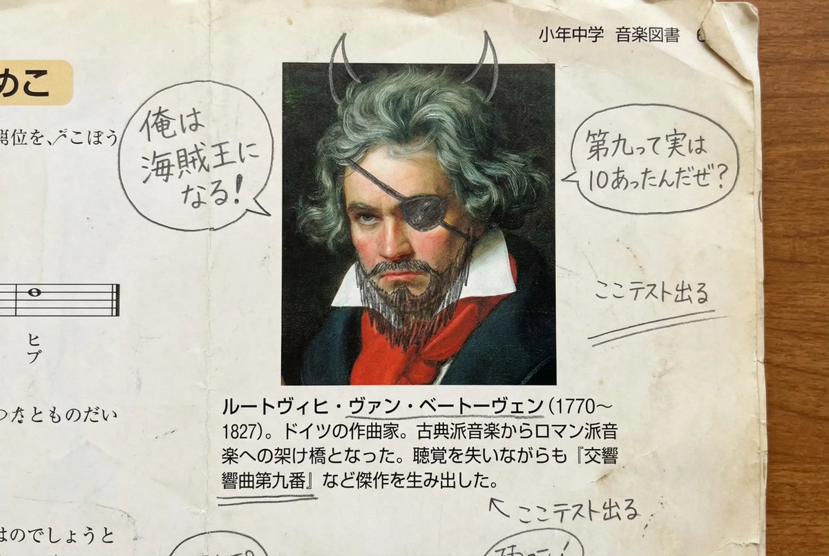 Middle schooler doodles on history textbook pages example 3