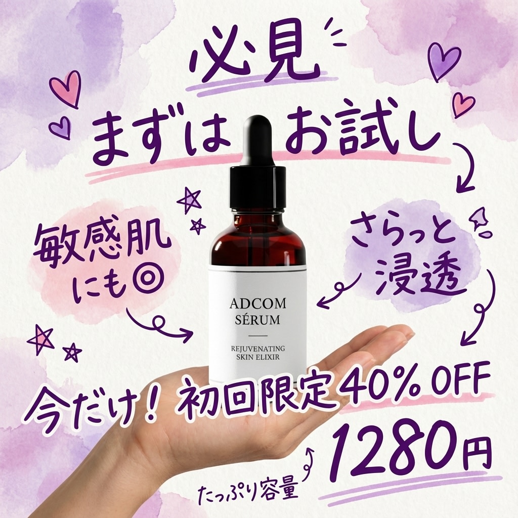Instagram-style Japanese handwritten cosmetic ad AI image template preview