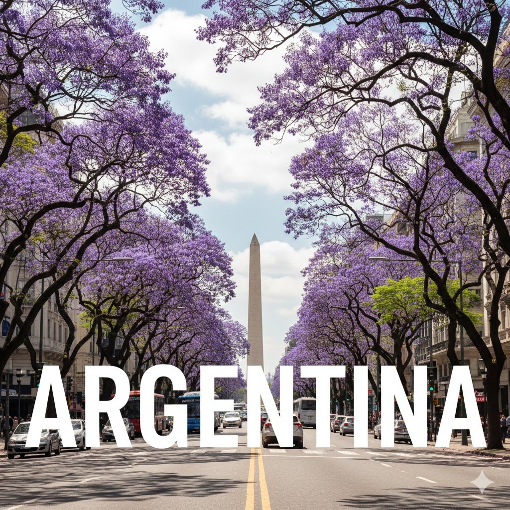 Buenos Aires avenue lettering scene AI image template preview