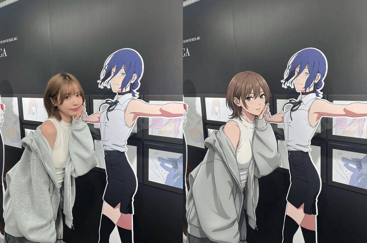 Modern anime-film style, only modify left girl AI image template preview