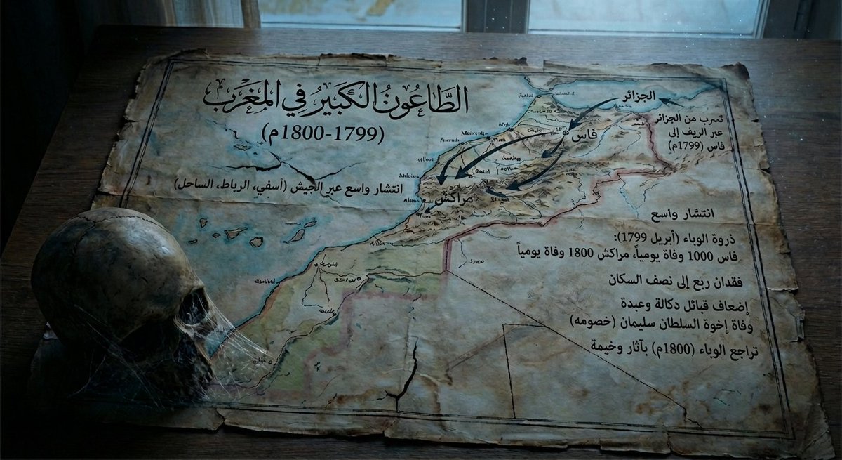 Map of Morocco during the 1799–1800 plague AI image template preview