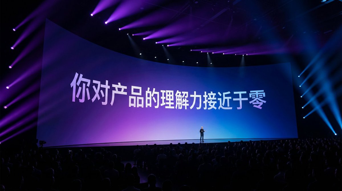 Apple keynote-style event scene from text AI image template preview