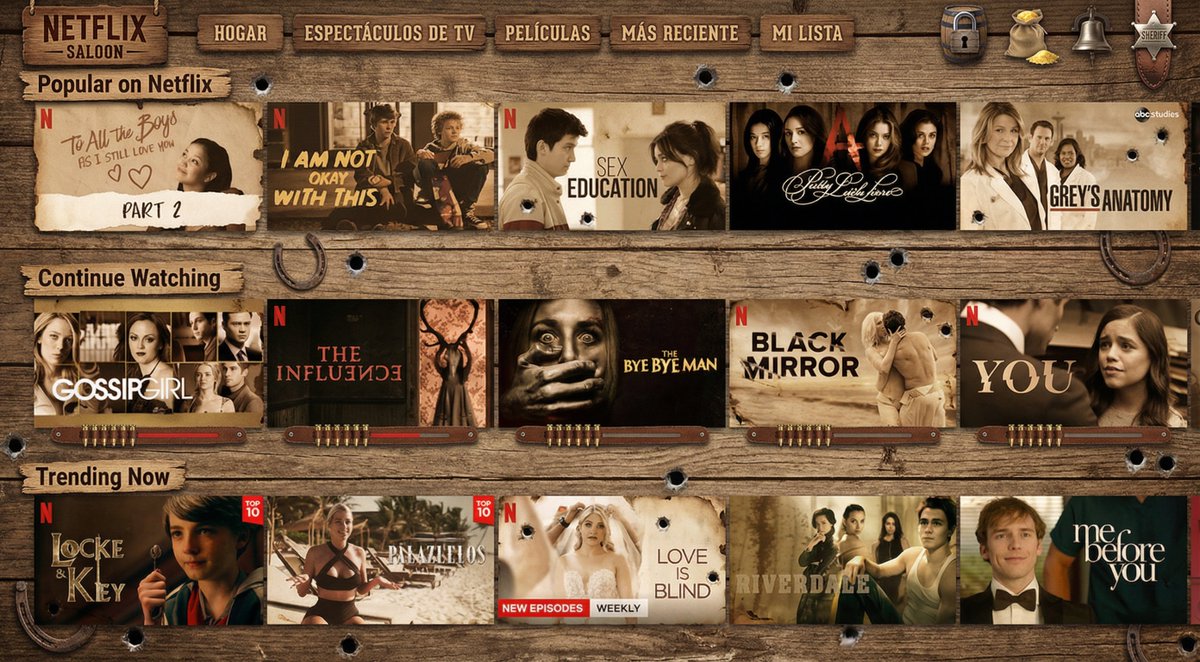 Turn Netflix screen into a western version AI image template preview
