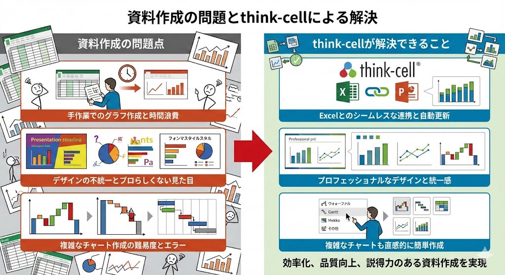 Visual explanation of Think-cell solving document issues AI image template preview
