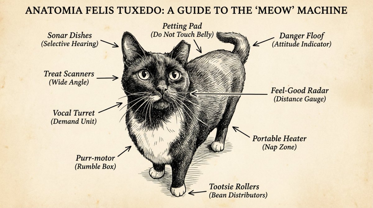 Funny anatomical diagram of a pet AI image template preview