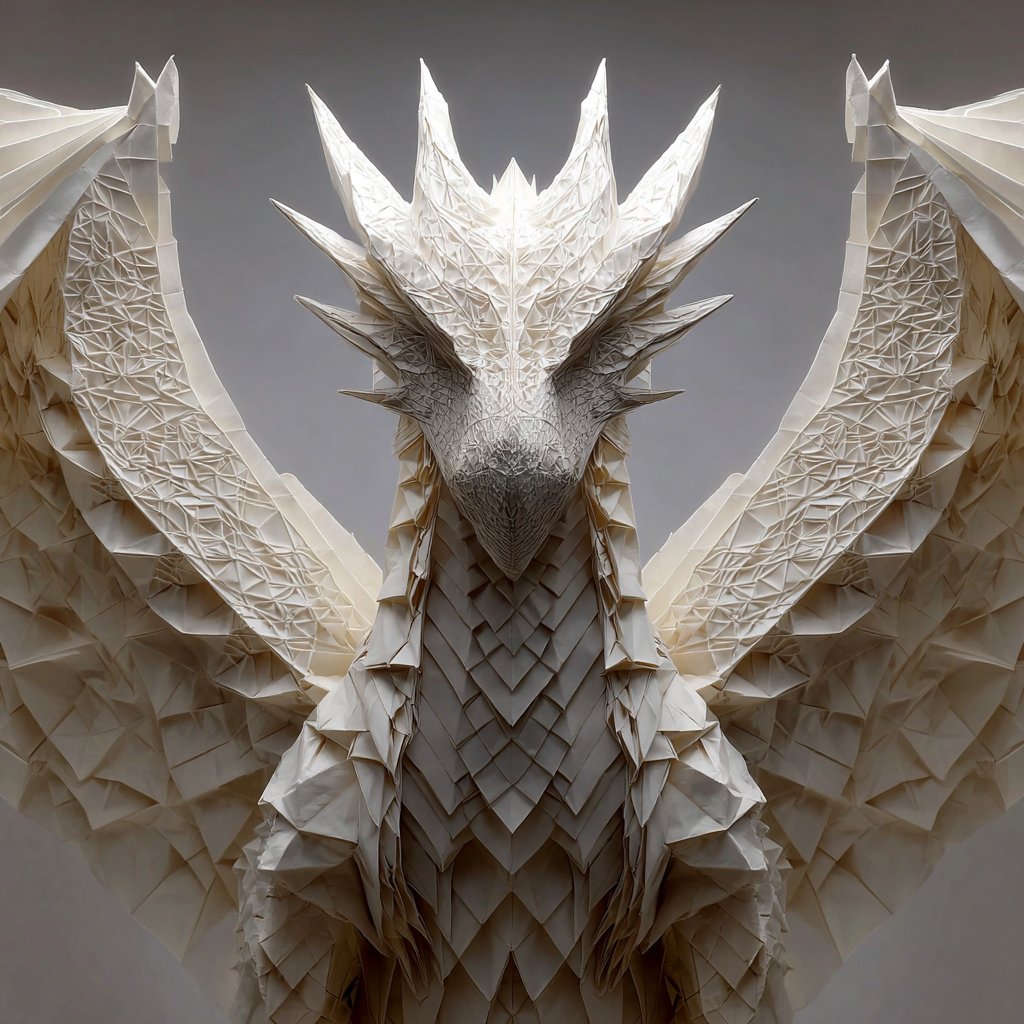 Origami-style step-by-step folding instructions AI image template preview