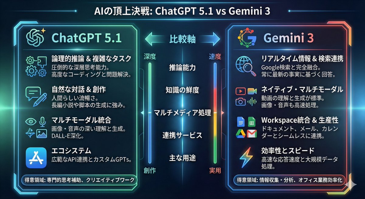 Infographic comparing ChatGPT 5.1 and Gemini 3 AI image template preview