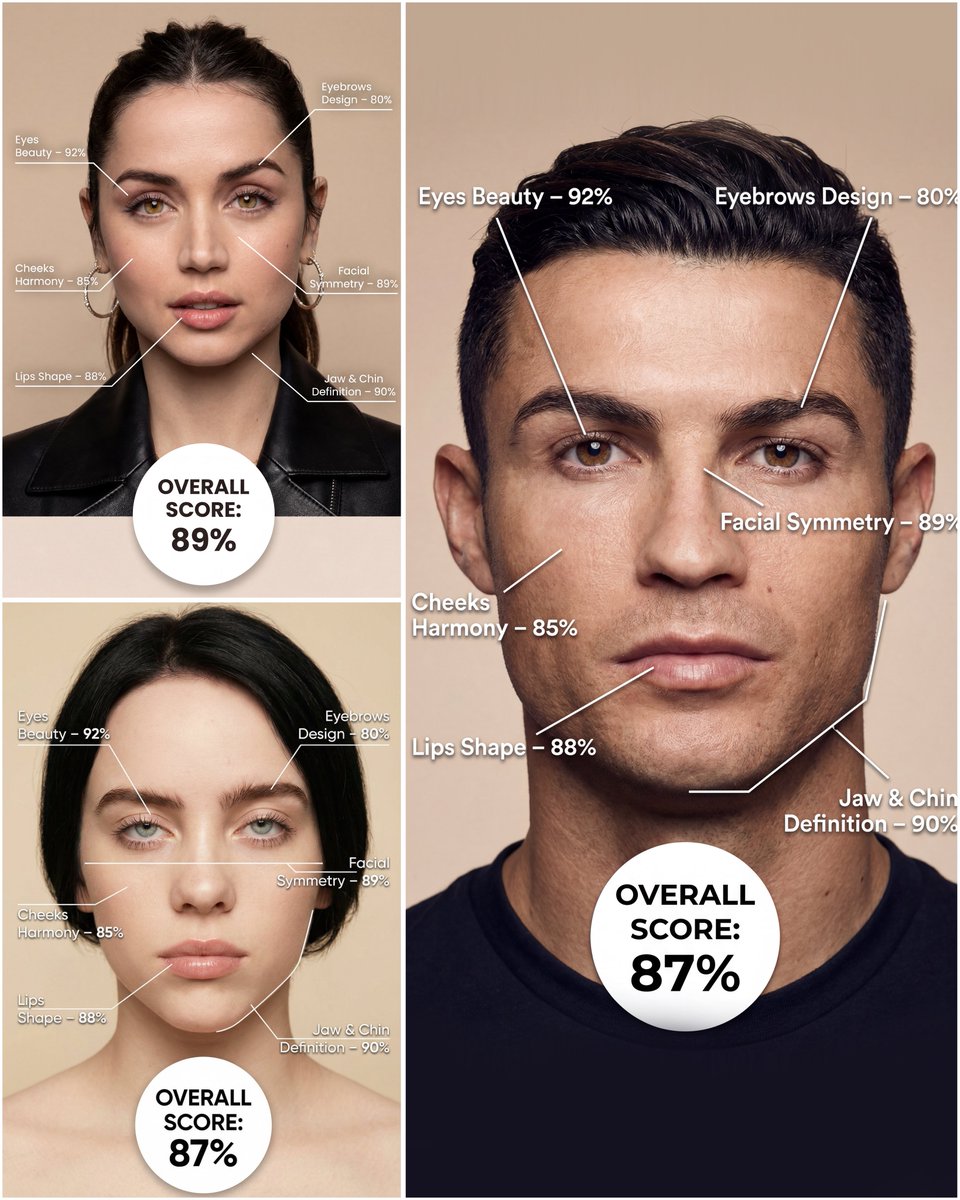 Futuristic facial age-checker infographic portrait example 2