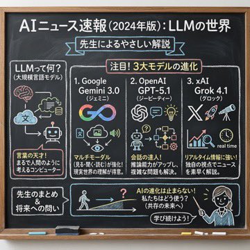 Chalkboard-style AI news summary AI image template preview