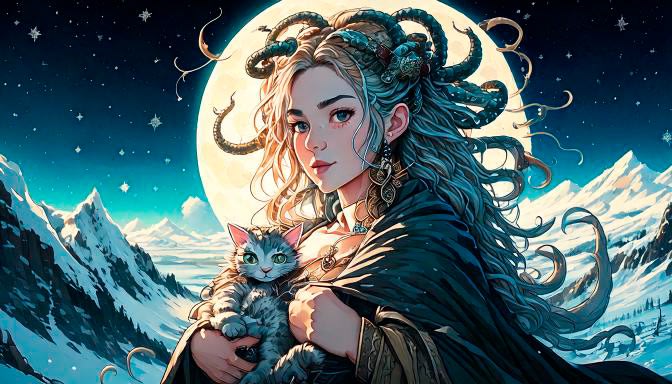 Edit moon position and change painting style AI image template preview