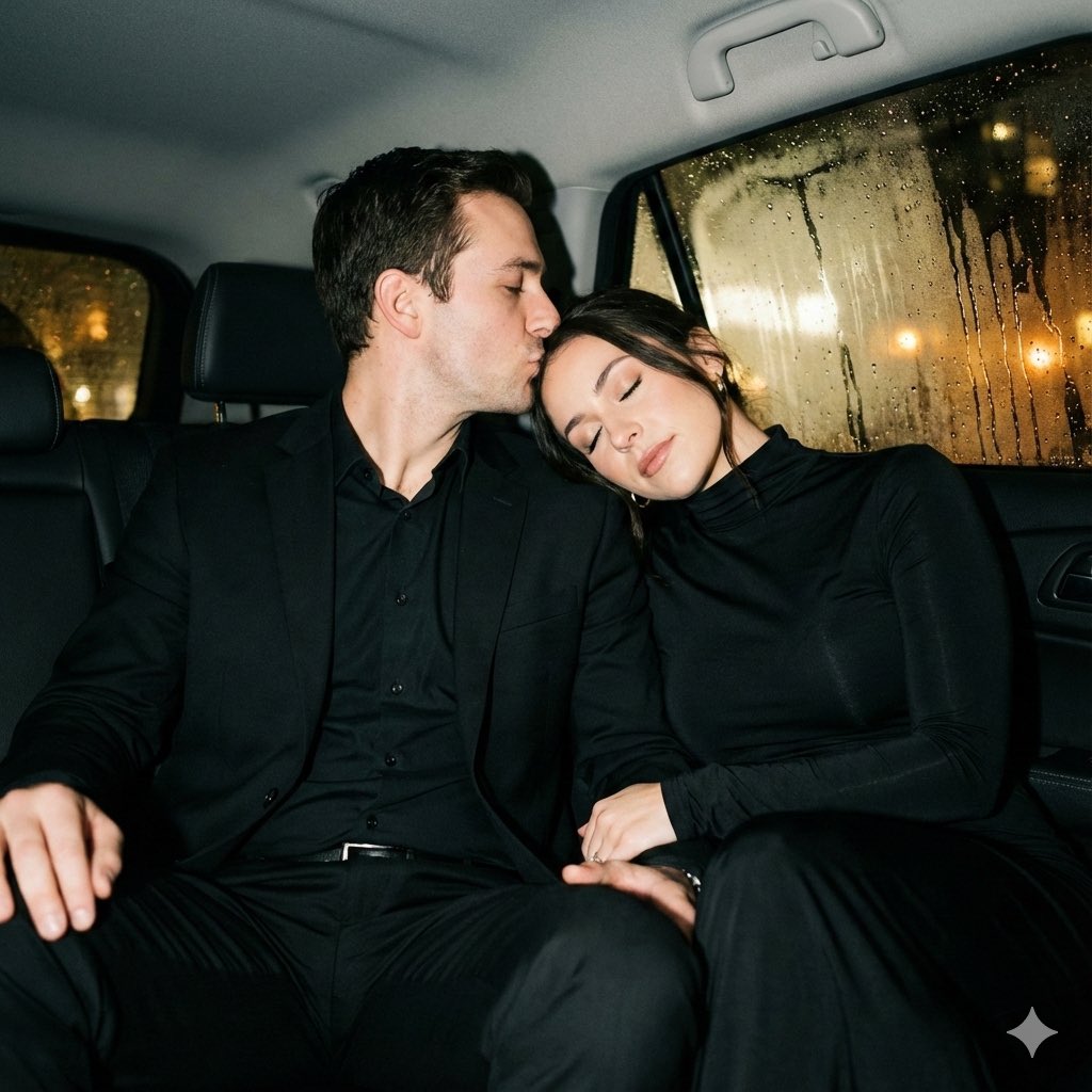 Y2K flash night car couple portrait prompt AI image template preview