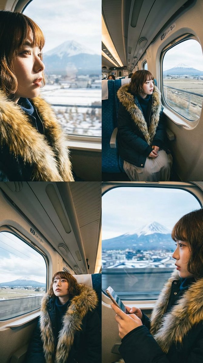 Four-Panel Image Generation with Specific Location and Perspective Prompt AI image template preview