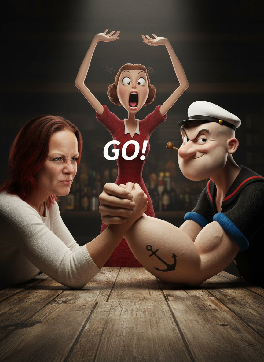 Image-to-Image Transformation: Arm Wrestling with Popeye AI image template preview