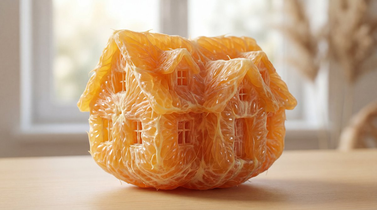 Orange Pulp Sculpture Prompt AI image template preview